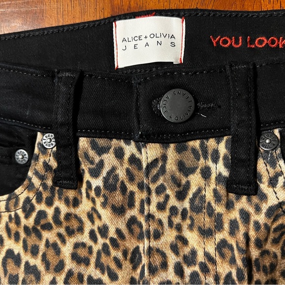 Alice & Olivia Leopard Black Jeans Size 25 - Picture 7 of 8